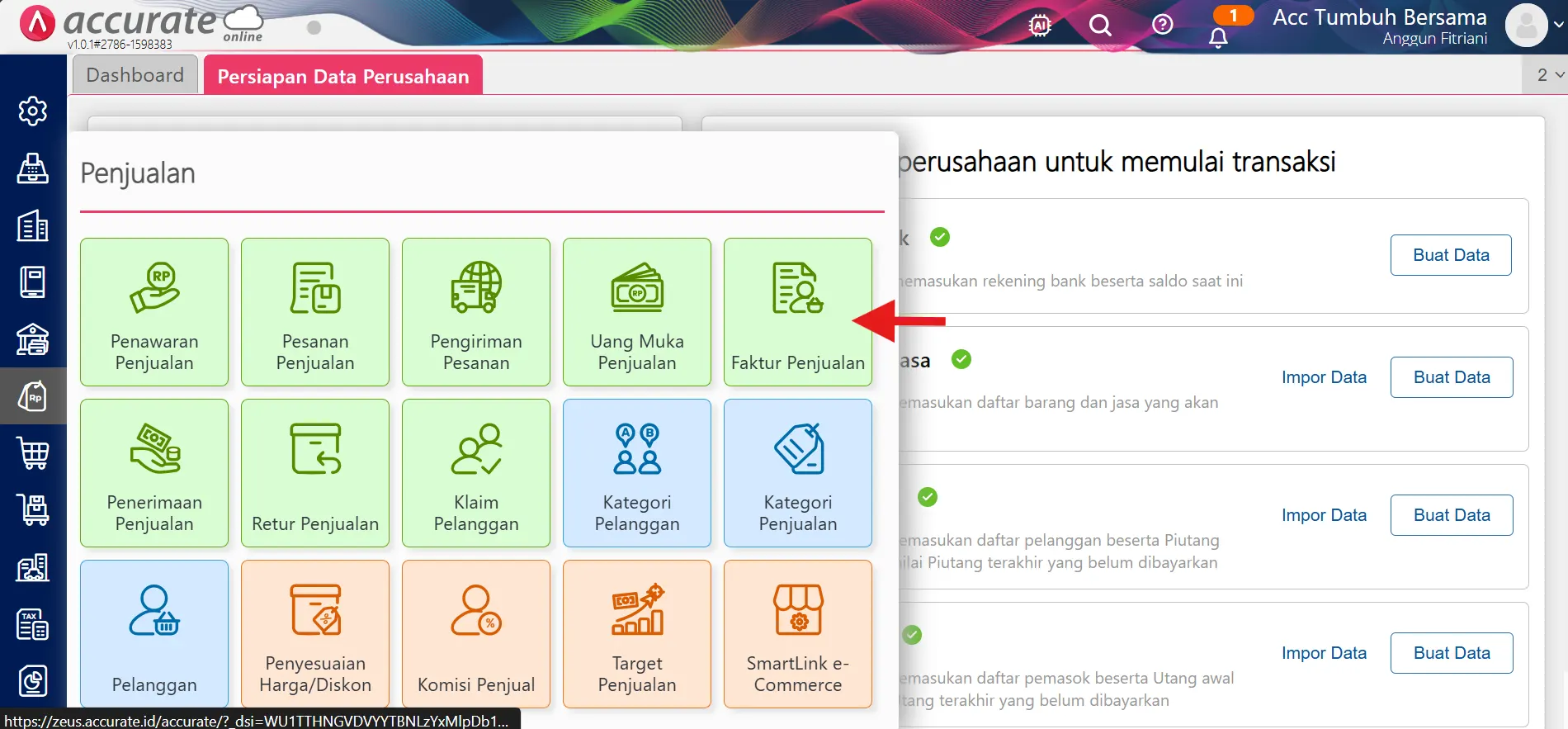 1 Retur penjualan untuk memotong nilai faktur lain yang belum lunas